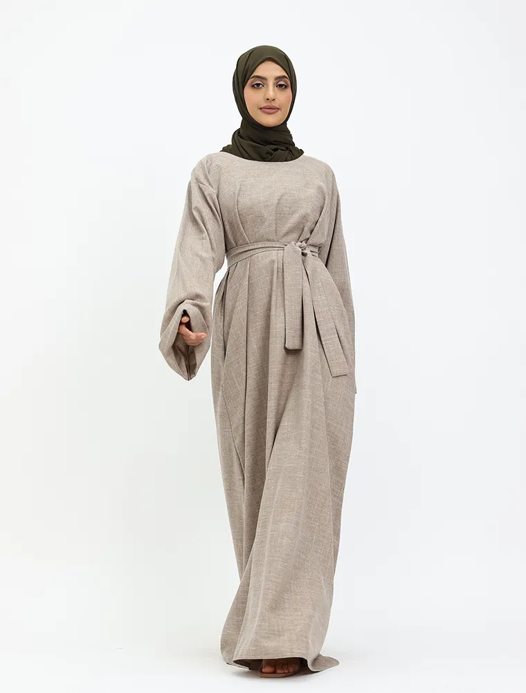 Mocha Linen Abaya